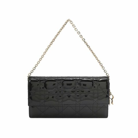 Dior Lady Dior戴妃包牛皮漆皮純色字母Logo吊飾手提包