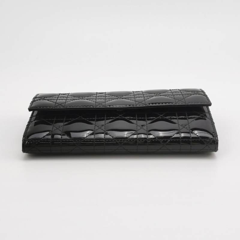 Dior Lady Dior戴妃包牛皮漆皮純色字母Logo吊飾手提包-5