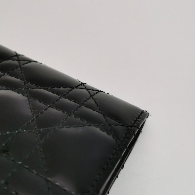 Dior Lady Dior戴妃包牛皮漆皮純色字母Logo吊飾手提包-16