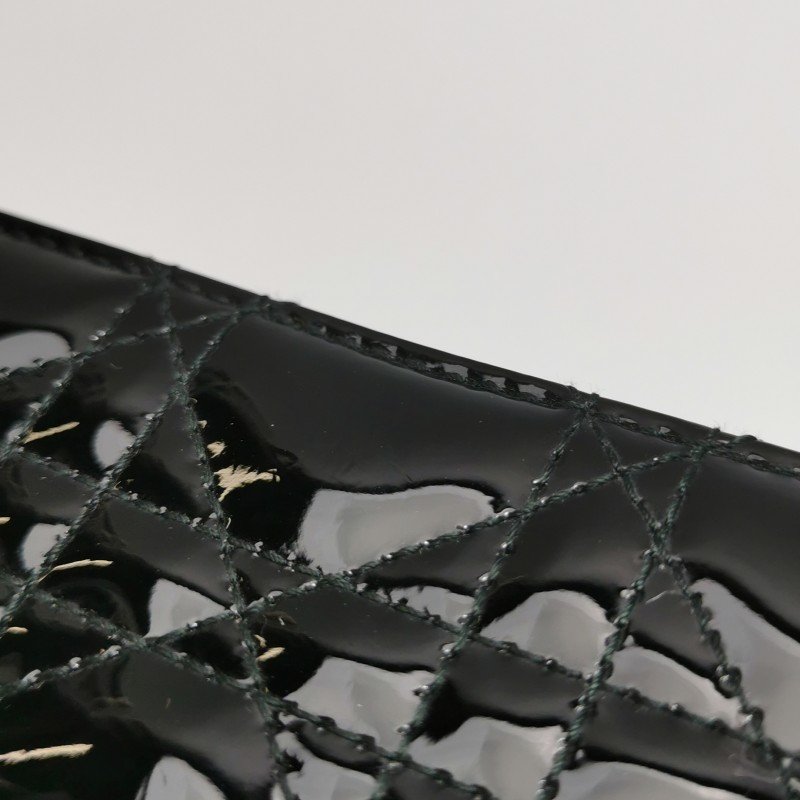 Dior Lady Dior戴妃包牛皮漆皮純色字母Logo吊飾手提包-20