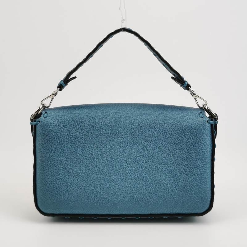 Fendi Baguette法棍包迷你牛皮純色雙F搭扣斜挎包-4