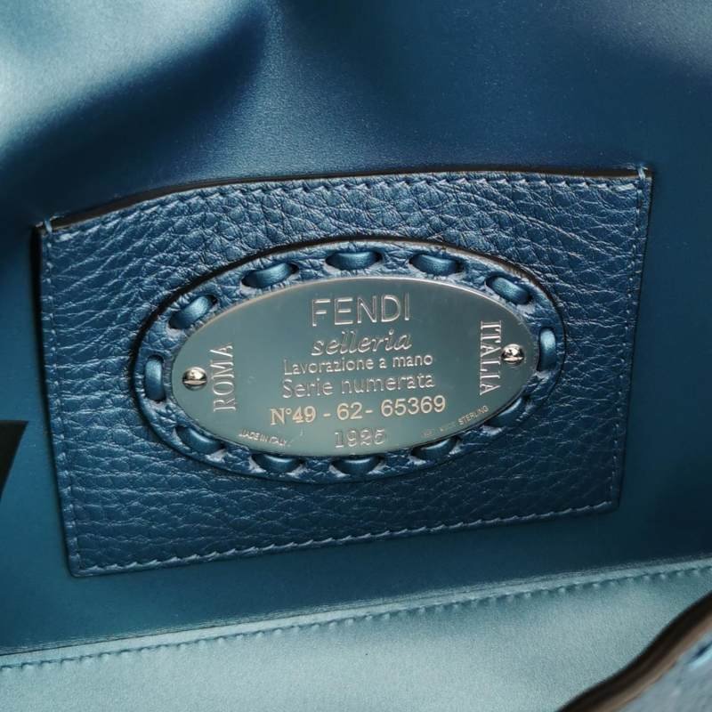 Fendi Baguette法棍包迷你牛皮純色雙F搭扣斜挎包-7