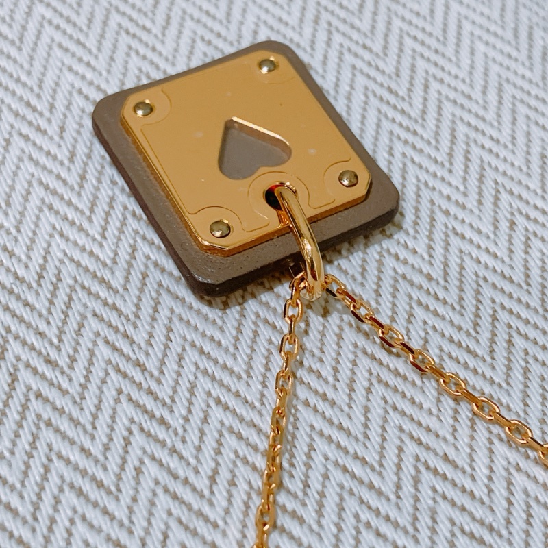 TK1914 HERMES 愛馬仕 玫瑰金心形牌項鏈AS DE COEUR PENDANT NECKLACE-2