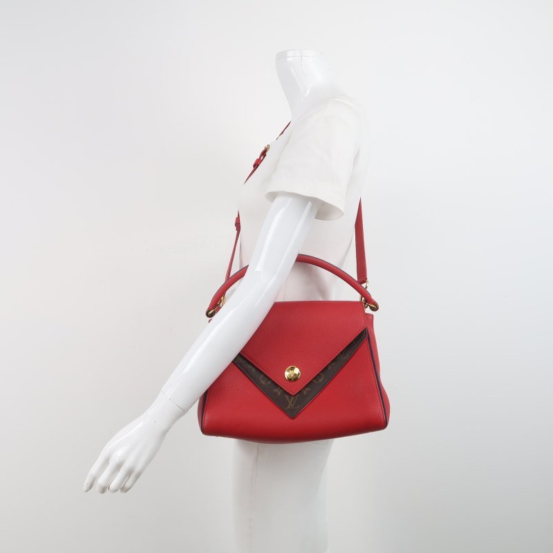 Louis Vuitton(LV)Double V牛皮拼色Monogram印花翻蓋包斜挎包單肩包-1