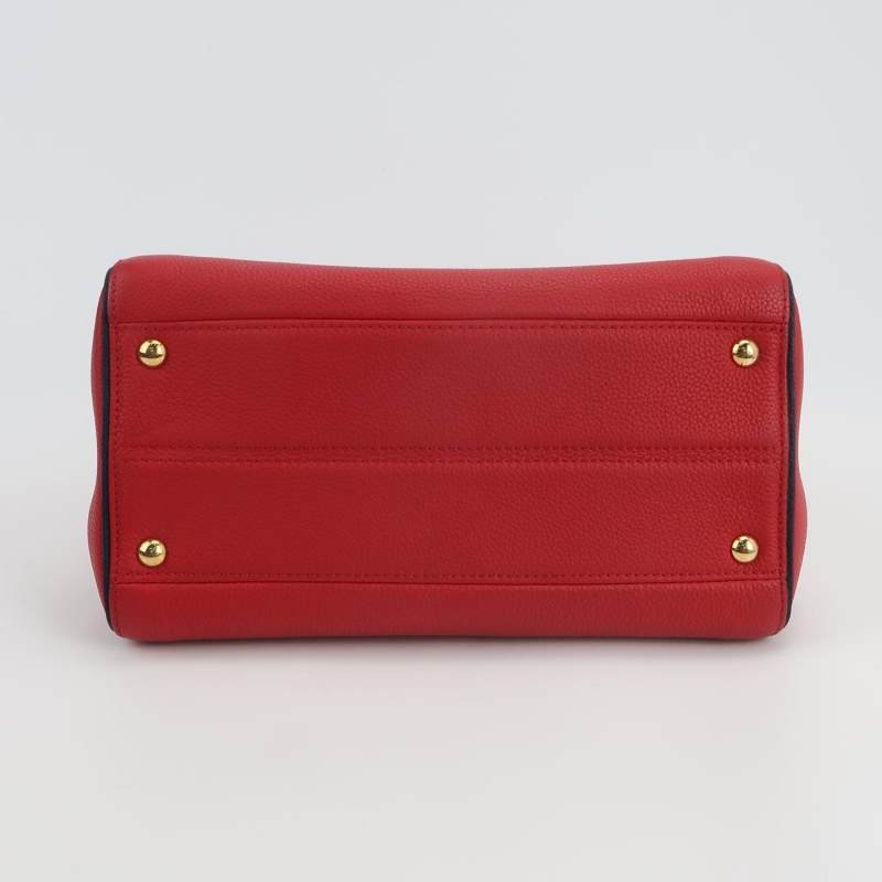 Louis Vuitton(LV)Double V牛皮拼色Monogram印花翻蓋包斜挎包單肩包-5