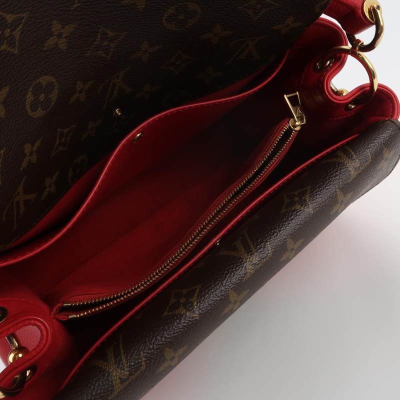 Louis Vuitton(LV)Double V牛皮拼色Monogram印花翻蓋包斜挎包單肩包-6