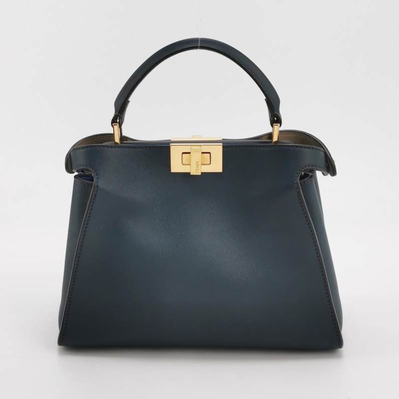 Fendi Peekaboo躲貓貓小號牛皮純色扭鎖斜挎包-4