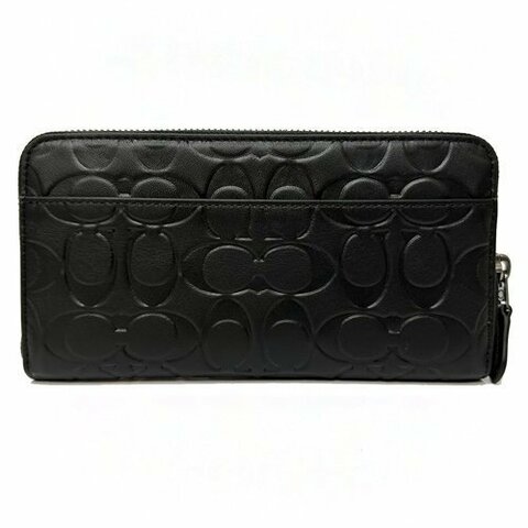 [全新] COACH 壓印C LOGO男款ㄇ型零錢袋長夾(黑)