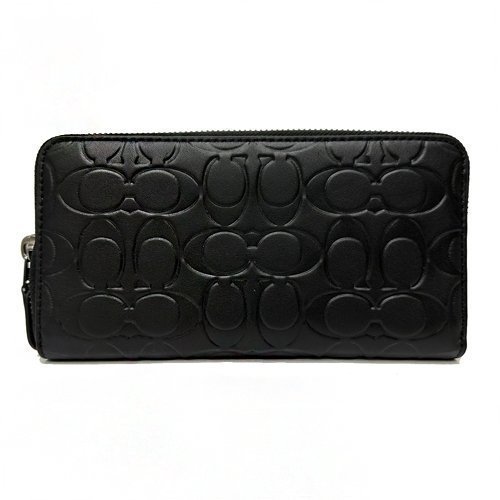 [全新] COACH 壓印C LOGO男款ㄇ型零錢袋長夾(黑)-1