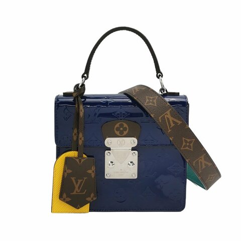Louis Vuitton(LV)Spring Street牛皮拼色S-lock鎖扣斜挎包單肩包