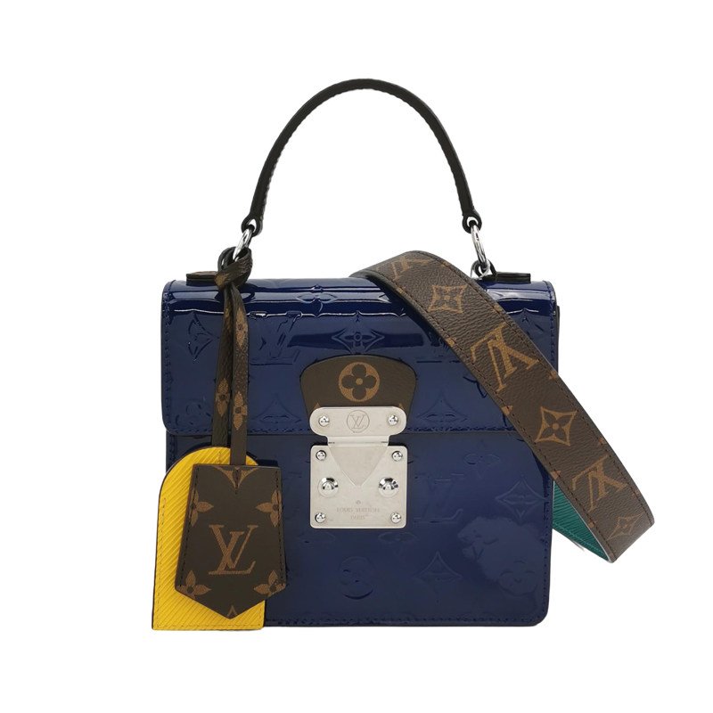 Louis Vuitton(LV)Spring Street牛皮拼色S-lock鎖扣斜挎包單肩包-0