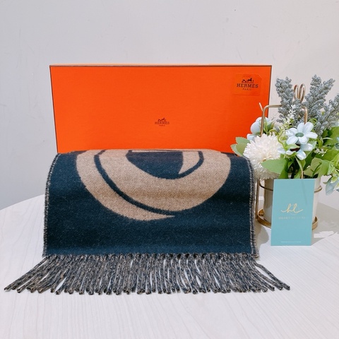 TK1916 HERMES 愛馬仕 拼色頸巾MAILLONS TGM SCARF CASHMERE