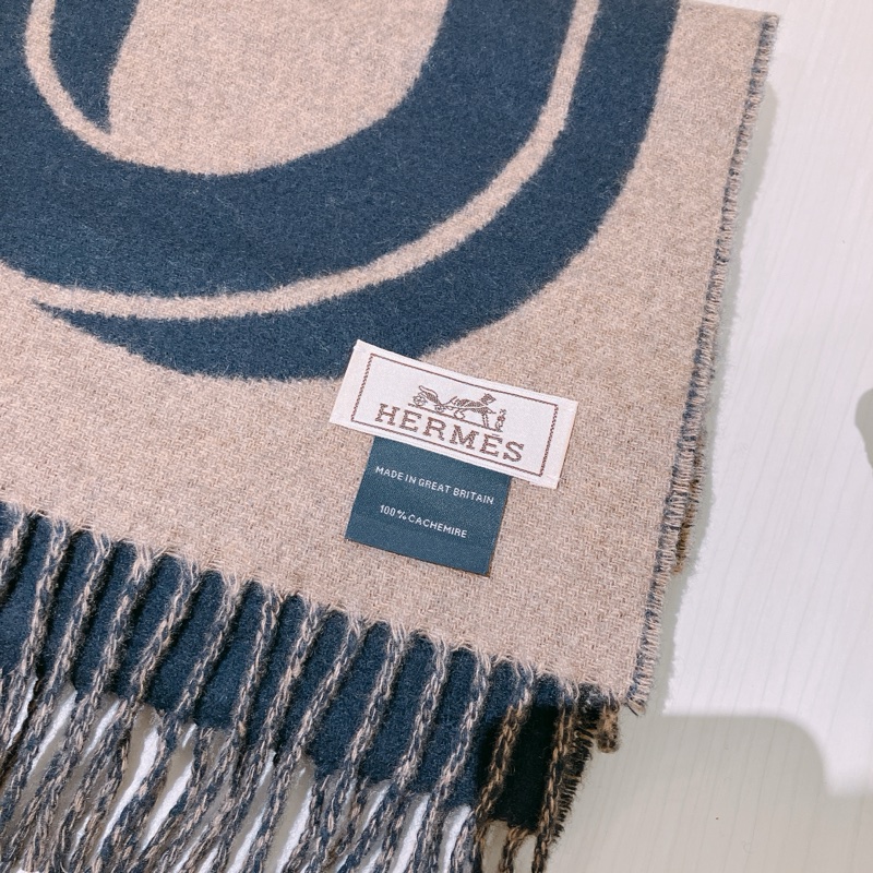 TK1916 HERMES 愛馬仕 拼色頸巾MAILLONS TGM SCARF CASHMERE-4