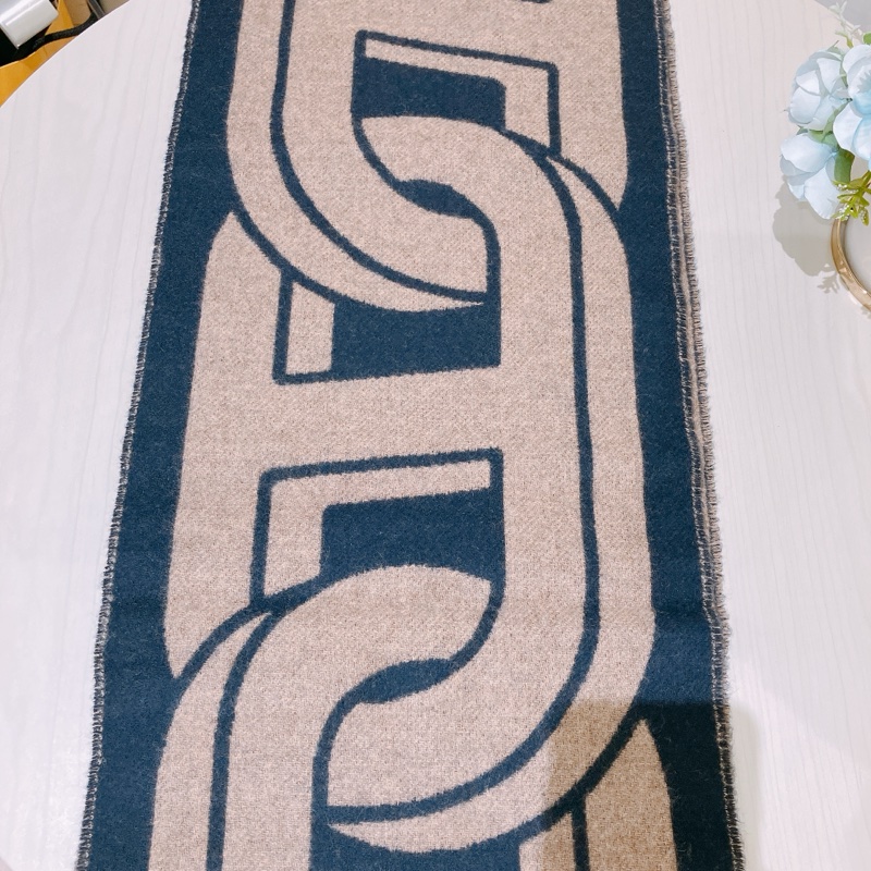 TK1916 HERMES 愛馬仕 拼色頸巾MAILLONS TGM SCARF CASHMERE-7