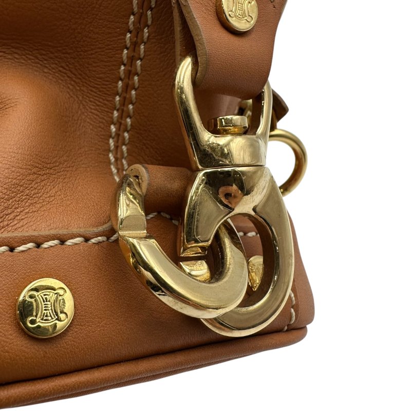 【美收精品】CELINE 金釦咖色波仕頓包/醫生包 C-101【隔月月中將轉賣至日本 上架期限30天】-9