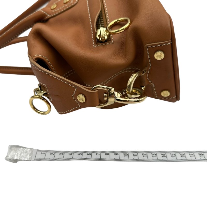 【美收精品】CELINE 金釦咖色波仕頓包/醫生包 C-101【隔月月中將轉賣至日本 上架期限30天】-16