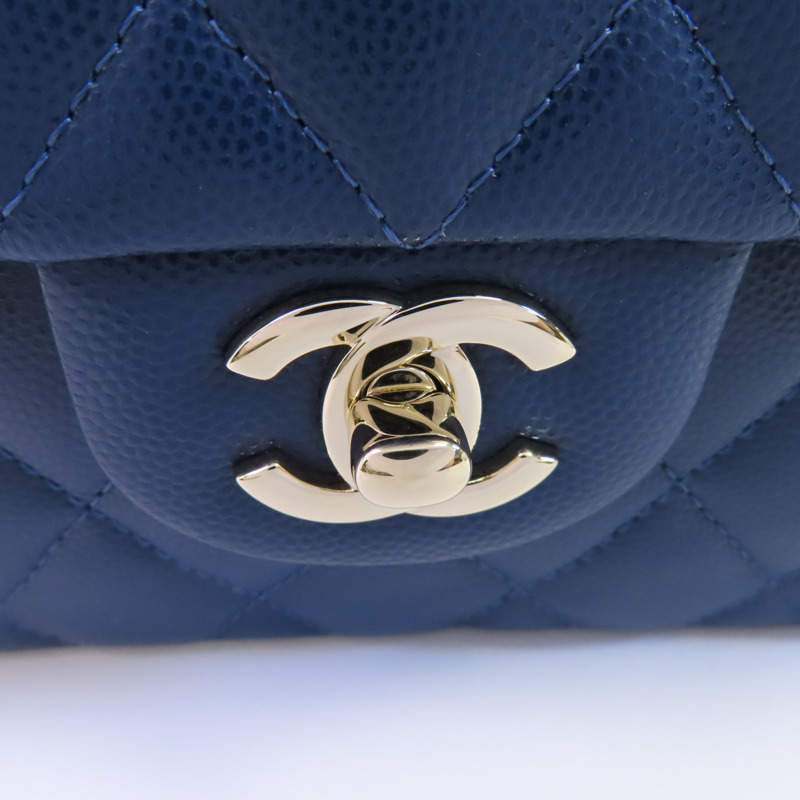 CHANEL 牛皮皮革Classic 23金扣鏈帶肩背袋-9