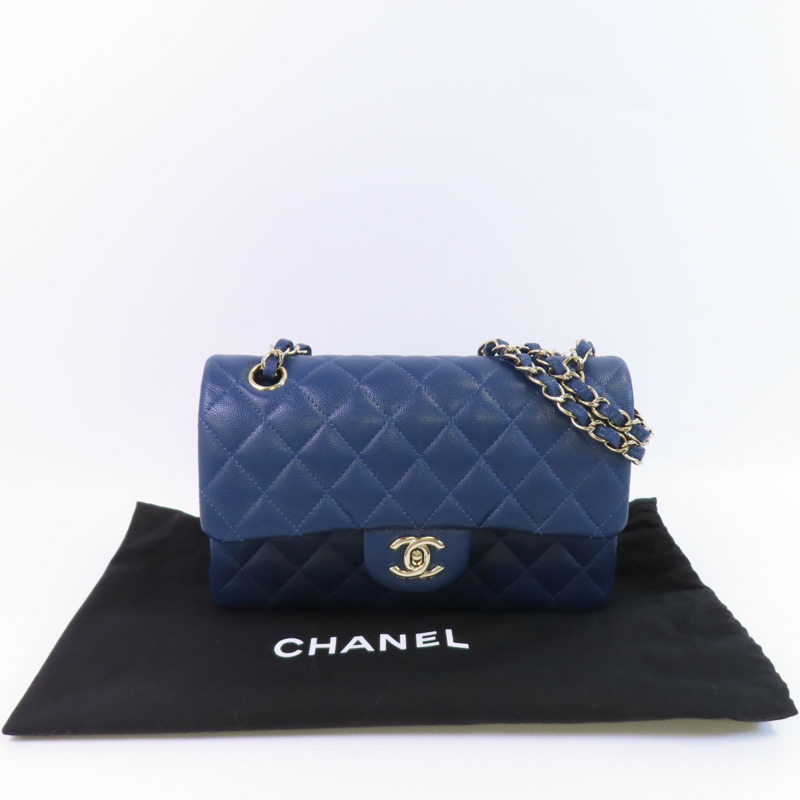 CHANEL 牛皮皮革Classic 23金扣鏈帶肩背袋-18
