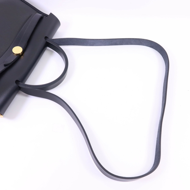 HERMES 塗層帆布Herbag PM金扣手挽肩背兩用袋Noir-4