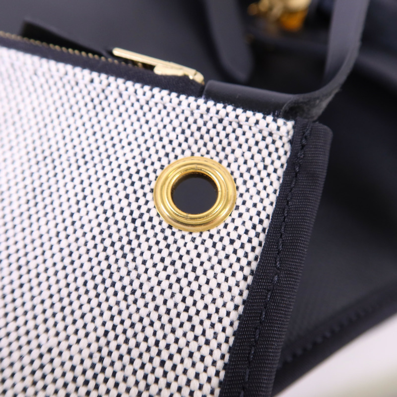 HERMES 塗層帆布Herbag PM金扣手挽肩背兩用袋Noir-8
