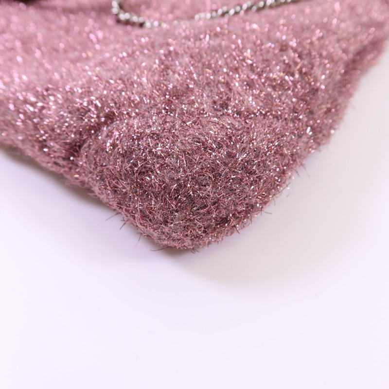 CHANEL 針織布料Shoulder Bag銀扣鏈帶肩背袋-11