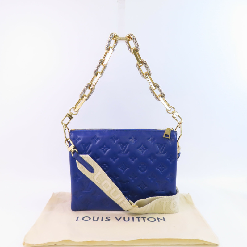 LOUIS VUITTON Monogram Embossed Coussin PM金扣手挽肩背兩用袋-17