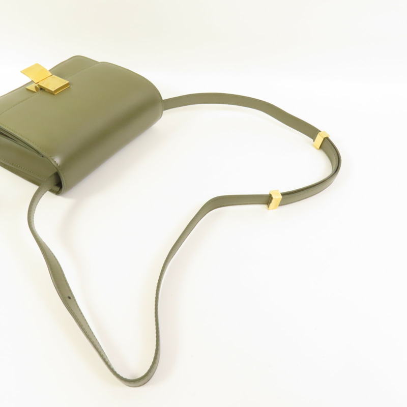 CELINE 牛皮皮革Mini Classic Box金扣肩背袋-4