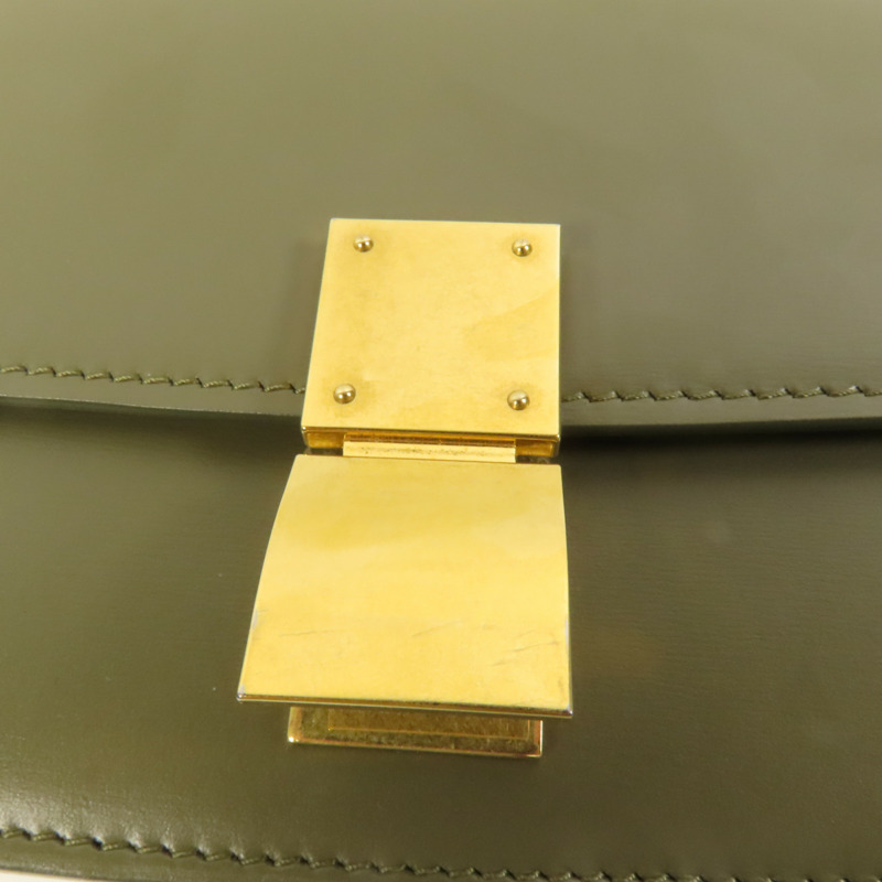 CELINE 牛皮皮革Mini Classic Box金扣肩背袋-5