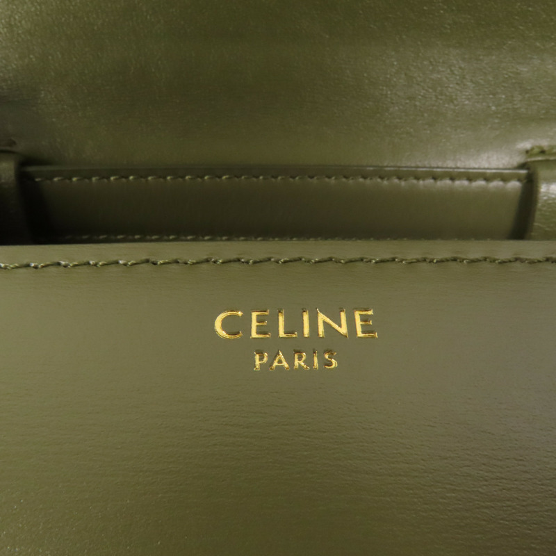 CELINE 牛皮皮革Mini Classic Box金扣肩背袋-6