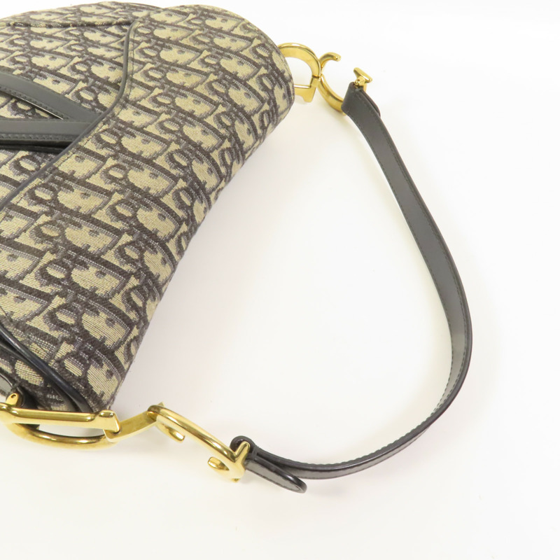 Dior 帆布Saddle金扣肩背袋-4