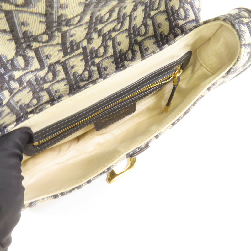 Dior 帆布Saddle金扣肩背袋-5