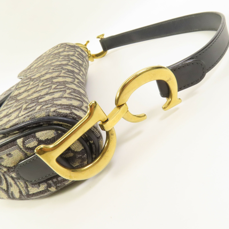 Dior 帆布Saddle金扣肩背袋-6