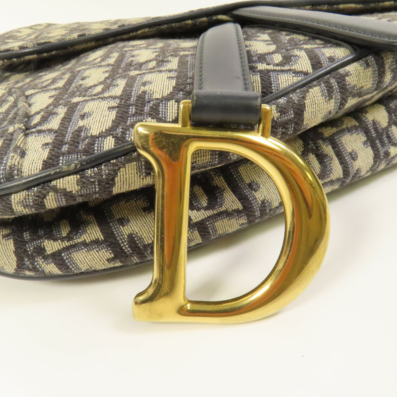 Dior 帆布Saddle金扣肩背袋-7
