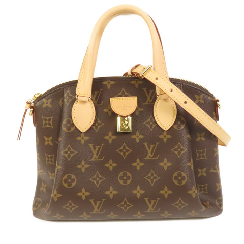 LOUIS VUITTON Monogram Rivoli PM金扣手挽肩背兩用袋棕色