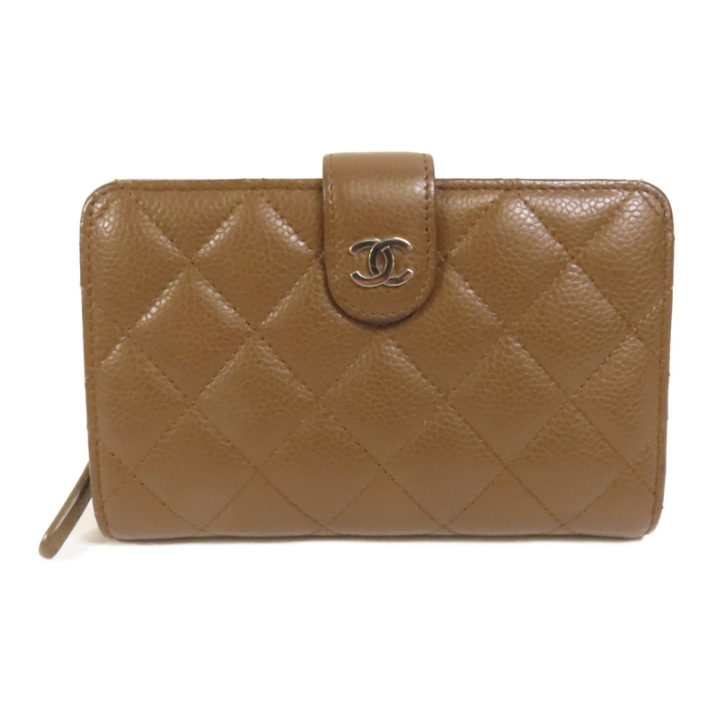 CHANEL 牛皮皮革Fold Wallet銀扣錢包-0