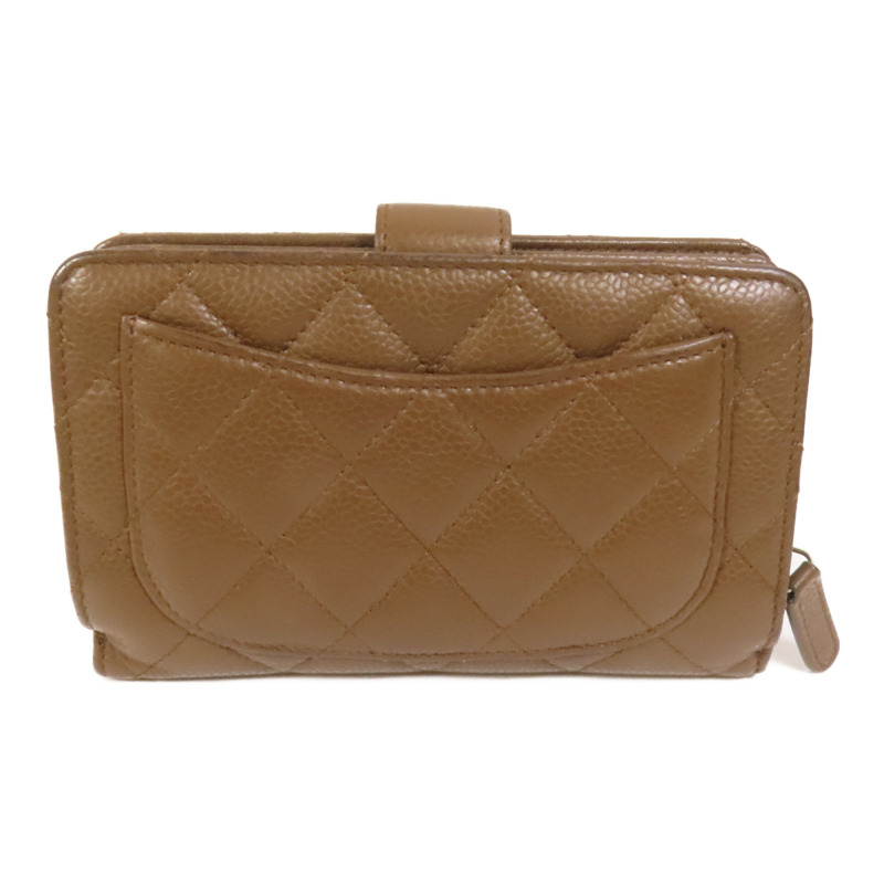 CHANEL 牛皮皮革Fold Wallet銀扣錢包-1