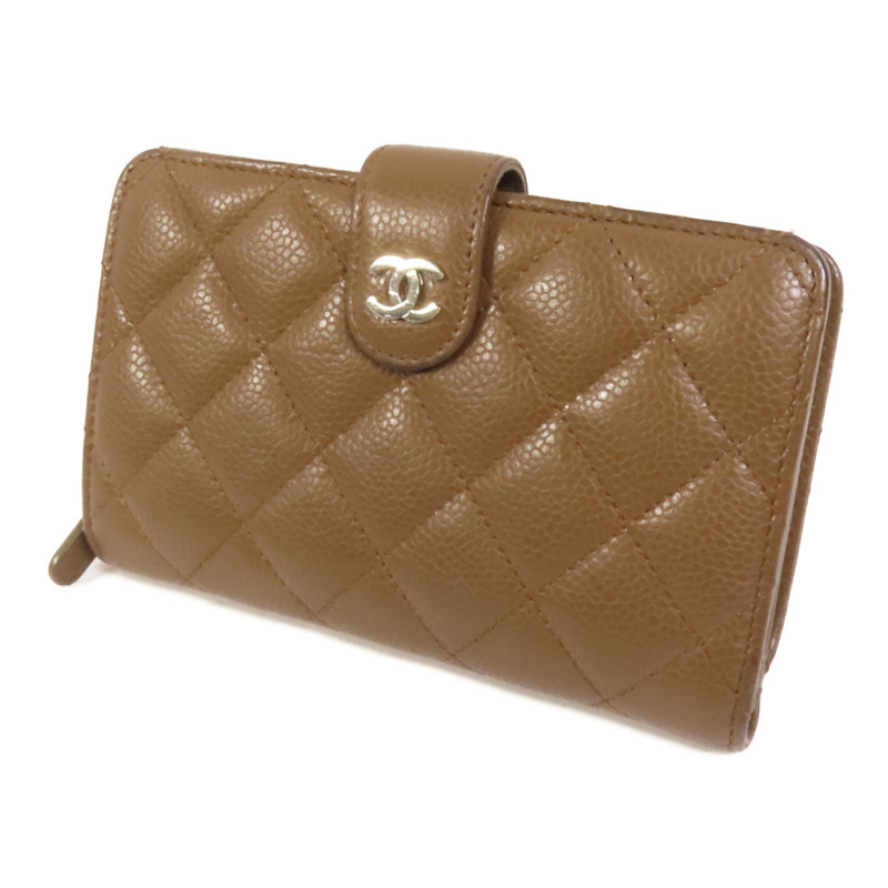 CHANEL 牛皮皮革Fold Wallet銀扣錢包-2