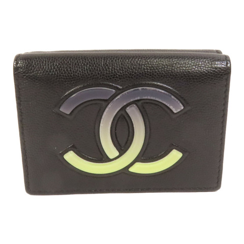 CHANEL 牛皮皮革Fold Walle錢包