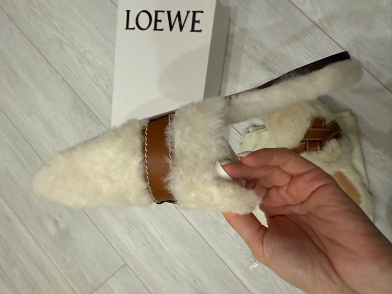 loewe羅威經典gate mule羔羊毛毛平底穆勒鞋拖鞋37毛毛鞋-3