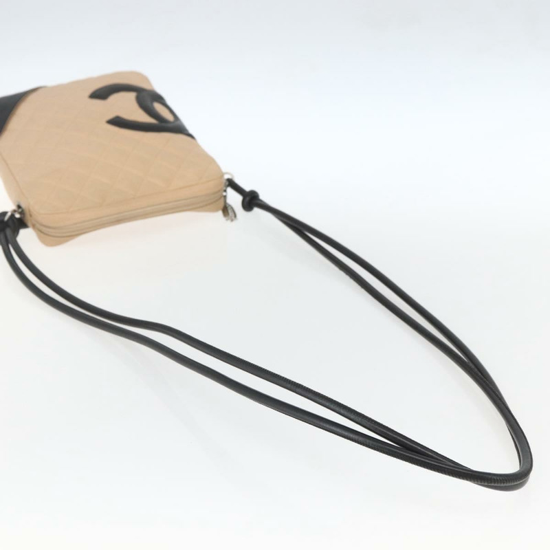 【日本直送】香奈兒 (CHANEL) 絎縫 Cambon 系列單背包，米色皮革，銀色雙C標誌，貨號 BA9277V-6