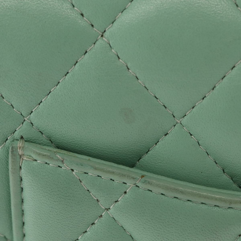 【日本直送】香奈兒 (CHANEL) 鏈條迷你絎縫 16 手袋，羊皮材質，青檸綠，金色雙C標誌，正品 BA9219SAV-2