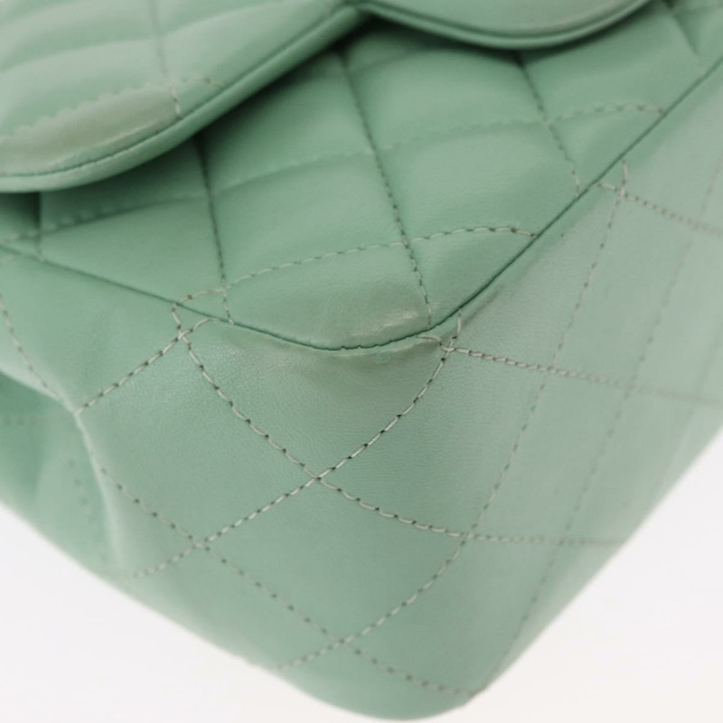 【日本直送】香奈兒 (CHANEL) 鏈條迷你絎縫 16 手袋，羊皮材質，青檸綠，金色雙C標誌，正品 BA9219SAV-8