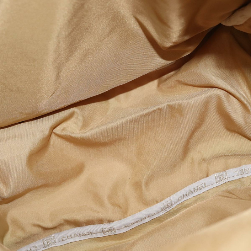 【日本直送】香奈兒帆布運動雙肩包 米色 金色 CC 認證 hk3321V-9