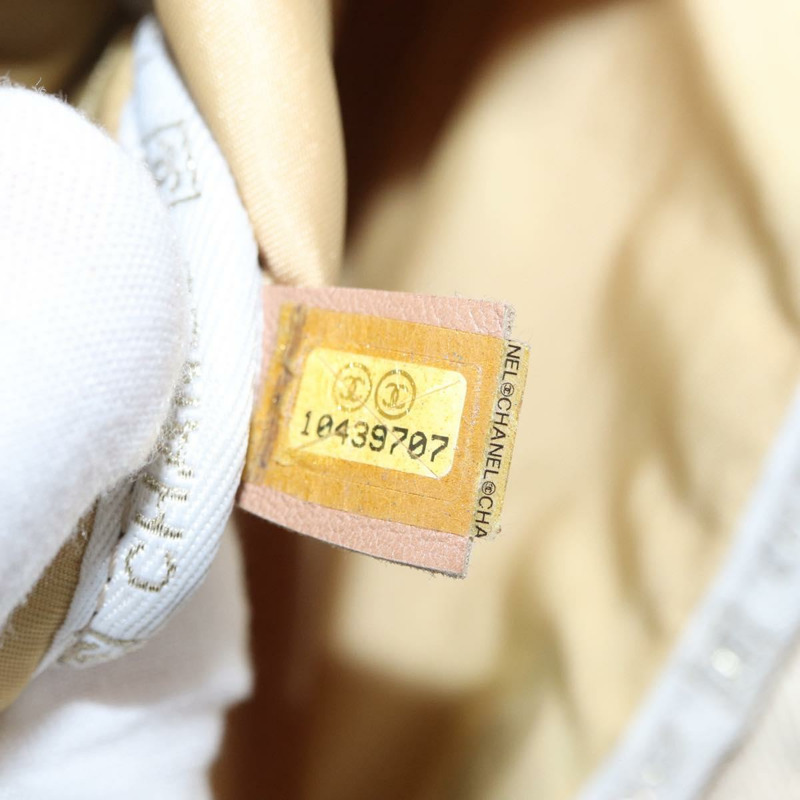 【日本直送】香奈兒帆布運動雙肩包 米色 金色 CC 認證 hk3321V-10