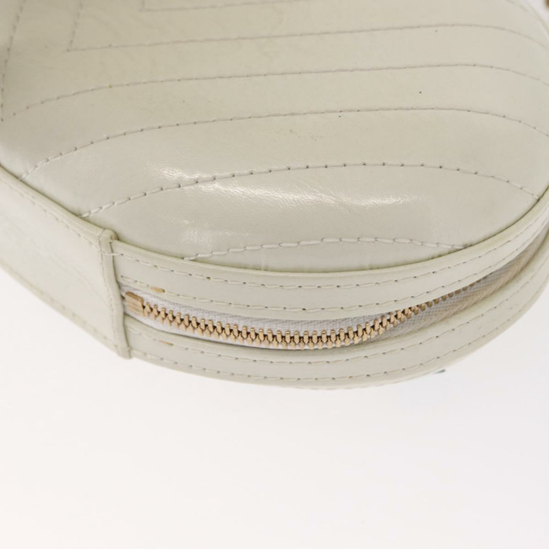 【日本直送】香奈兒 (CHANEL) 鏈條 V 字縫線 La Pauza 肩背包，白色皮革，金色雙 C 標誌，正品編號 161720SAV-15