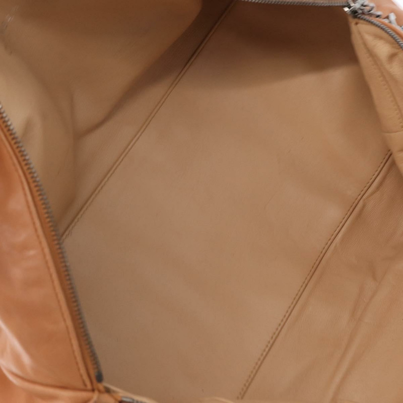 【日本直送】香奈兒奢華系列鏈條手提包，棕色皮革，銀色雙C標誌，正品編號ka1285V-8