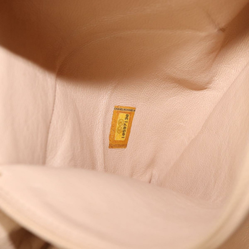 【日本直送】香奈兒奢華系列鏈條手提包，棕色皮革，銀色雙C標誌，正品編號ka1285V-9