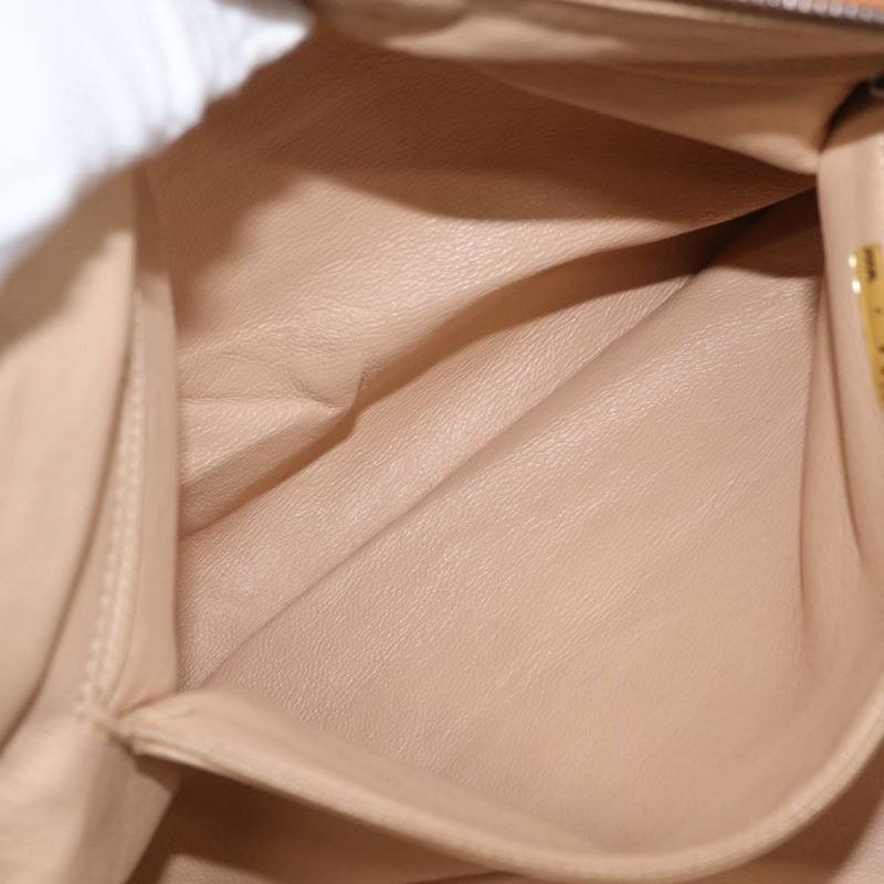 【日本直送】香奈兒奢華系列鏈條手提包，棕色皮革，銀色雙C標誌，正品編號ka1285V-22