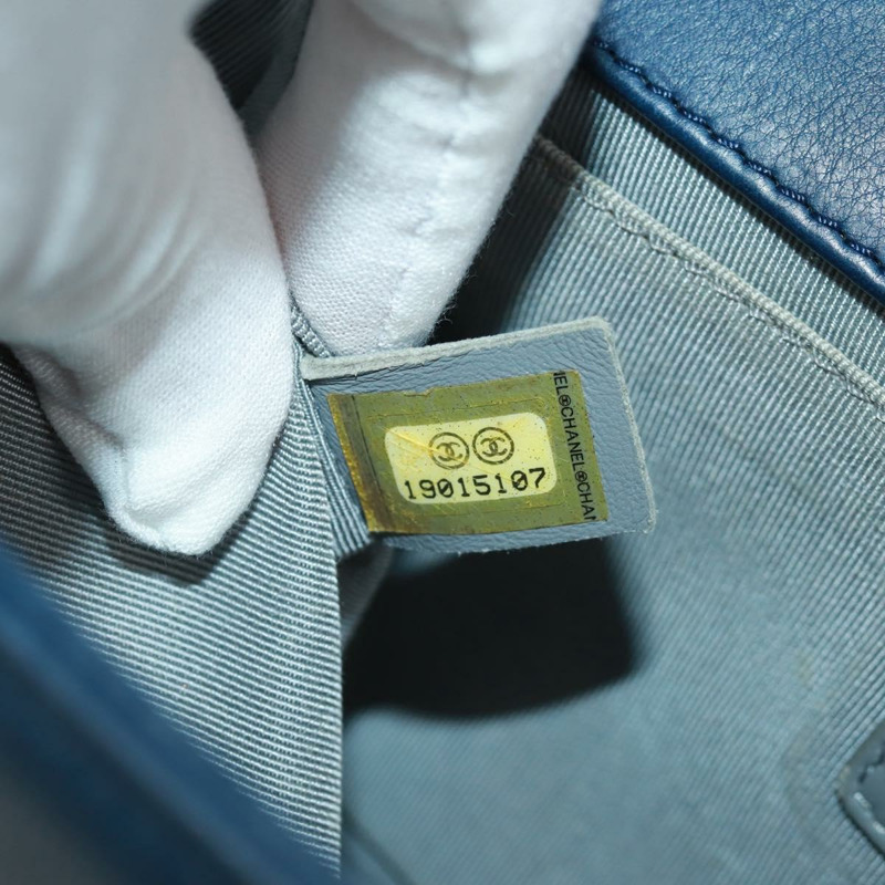 【日本直送】香奈兒 (CHANEL) 鏈條絎縫 25 Boy Chanel 包 羊皮 海軍藍 銀色 CC 正品 ka1286SAM-10