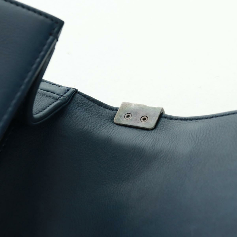 【日本直送】香奈兒 (CHANEL) 鏈條絎縫 25 Boy Chanel 包 羊皮 海軍藍 銀色 CC 正品 ka1286SAM-20